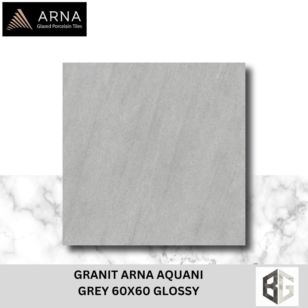 GRANIT ARNA AQUANI GREY,DARK GREY,CREAM 60X60 GLOSSY- Granit Lantai Premium , Elegan & Tahan Lama