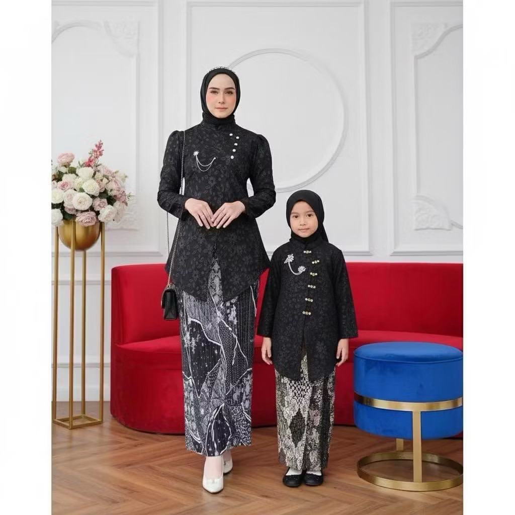 Free Bross Setelan Kebaya Janggan Fukuro Couple Ibu dan Anak/Kebaya Wisuda/Kebaya Lamaran/Kebaya Wan