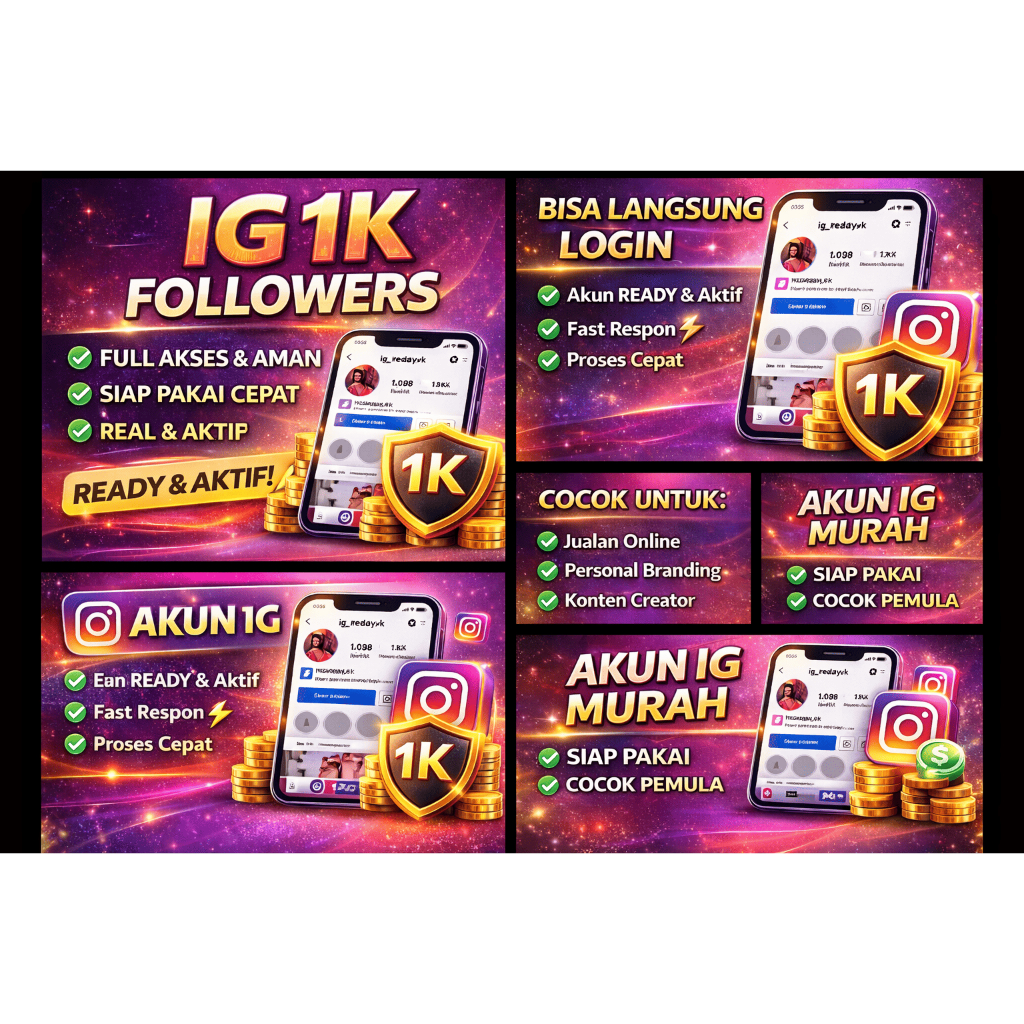 Akun IG 1K Followers Full Akses Aman Siap Pakai Cepat Real & Aktif