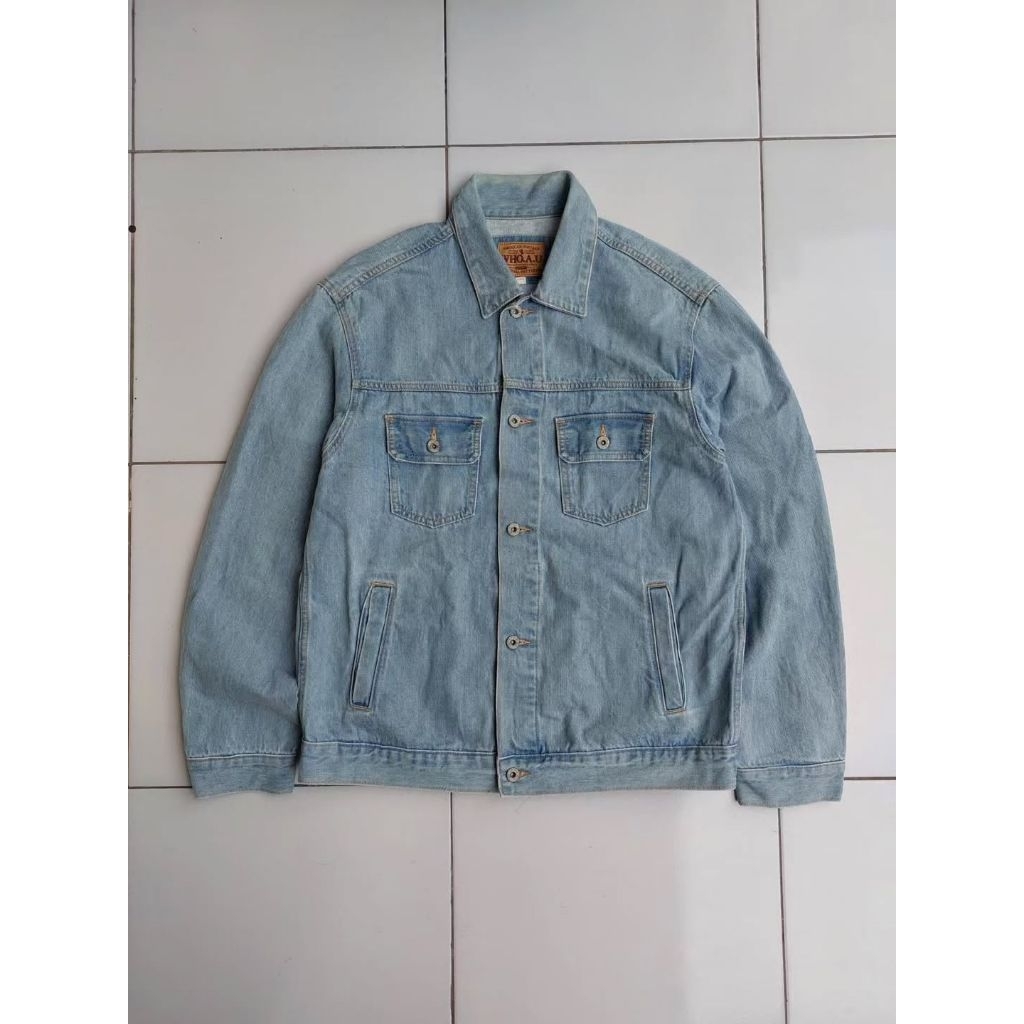 WHO AU Jaket Jeans Vintage Trucker Denim Jacket Type 3 Classic Retro Rugged Style