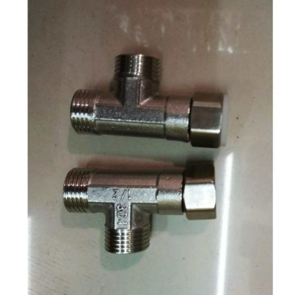Sok T join stainless 1/2 inch / Sok T join buat kran atau sambungan 1/2 inch
