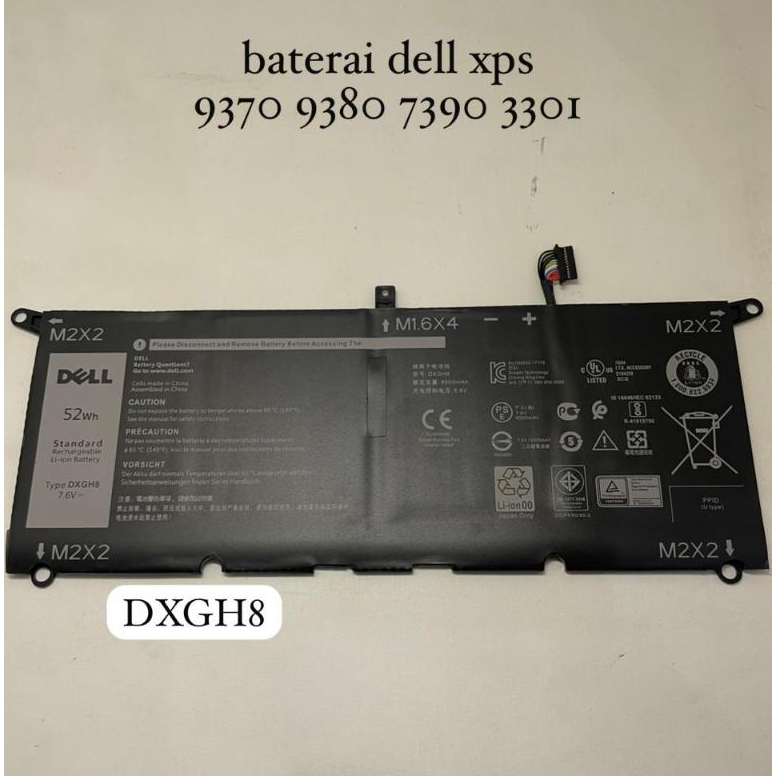511. Baterai Dell xps 13 9370 9380 7390 3301 DXGH8