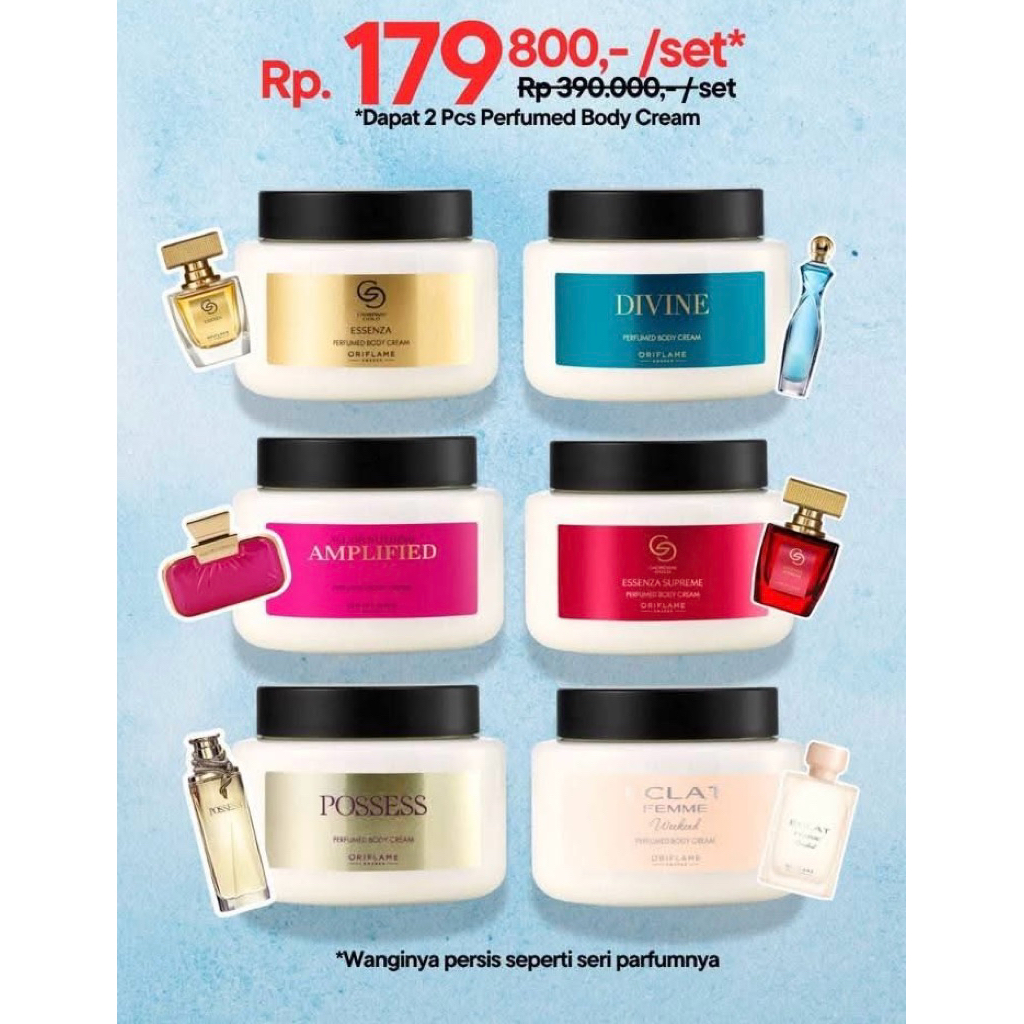 NEW Body Cream Perfumed Oriflame Giordani Gold Esenza Supreme Possess All or nothing Amplified