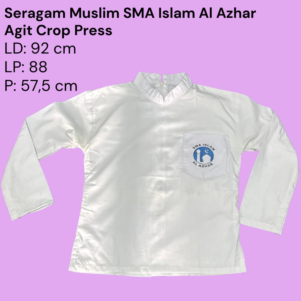Preloved Seragam Agit Muslim / Kurung SMA Islam Al Azhar Crop dan Pressbody