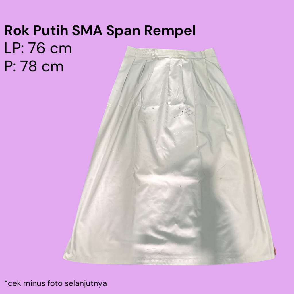 Preloved Rok Putih SMA Span Rempel Minus