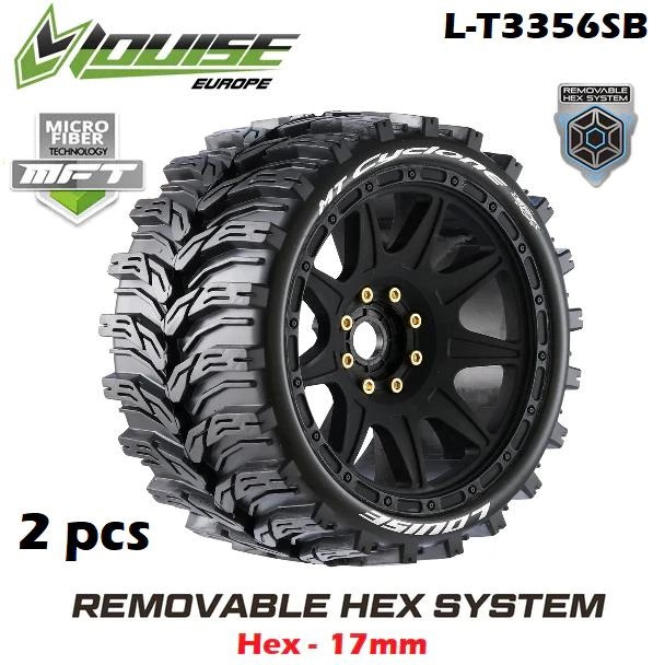 Louise MFT MT-CYCLONE Speed 1/8 Monster Truck Tire Removable Offset HEX 17mm Mounted Ban RC