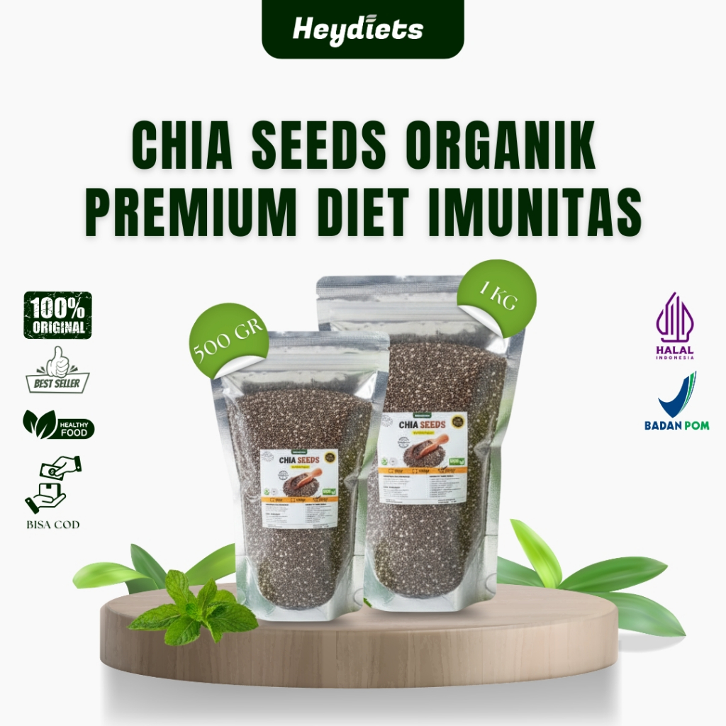 COD Makassar Organic Chia Seed 1 Kg Organic Black Chia | Biji Chia Original Premium