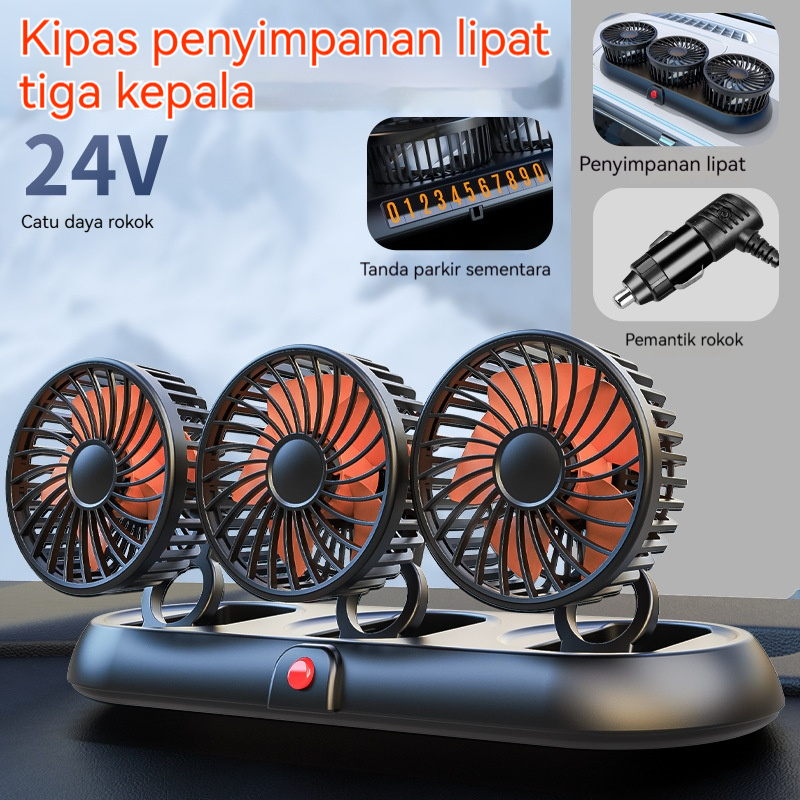 Kipas Angin Mobil YUNDAI Double Cas Usb Car Fan 12-24 Volt