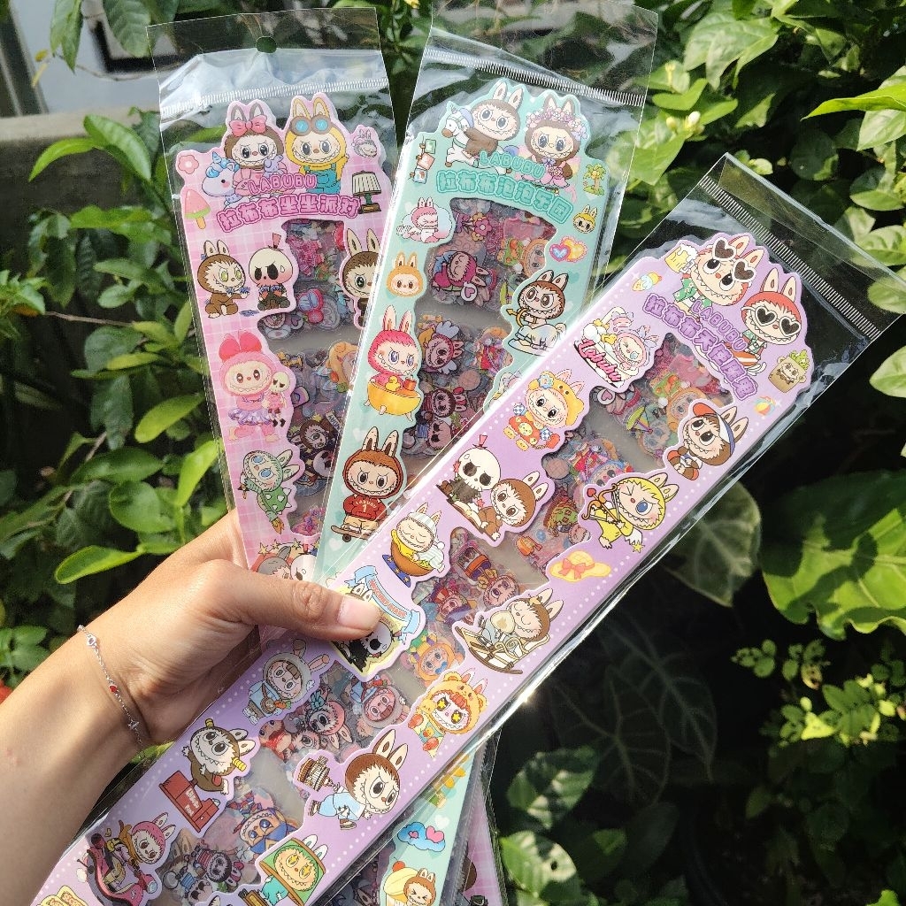 16lembar / stiker panjang 30cm / stiker karaktet viral / stiker botol