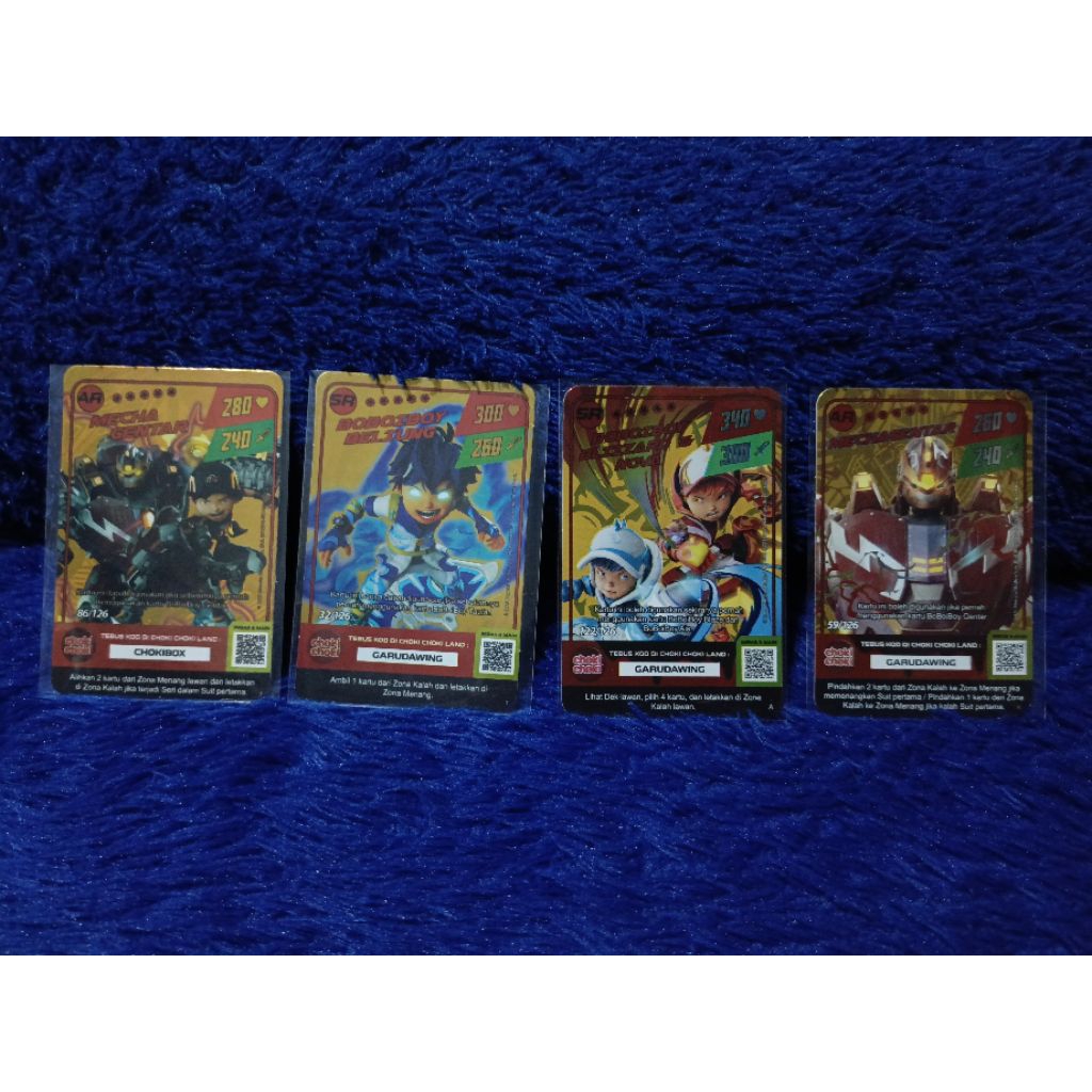 Kartu Choki-choki Boboiboy AR & SR