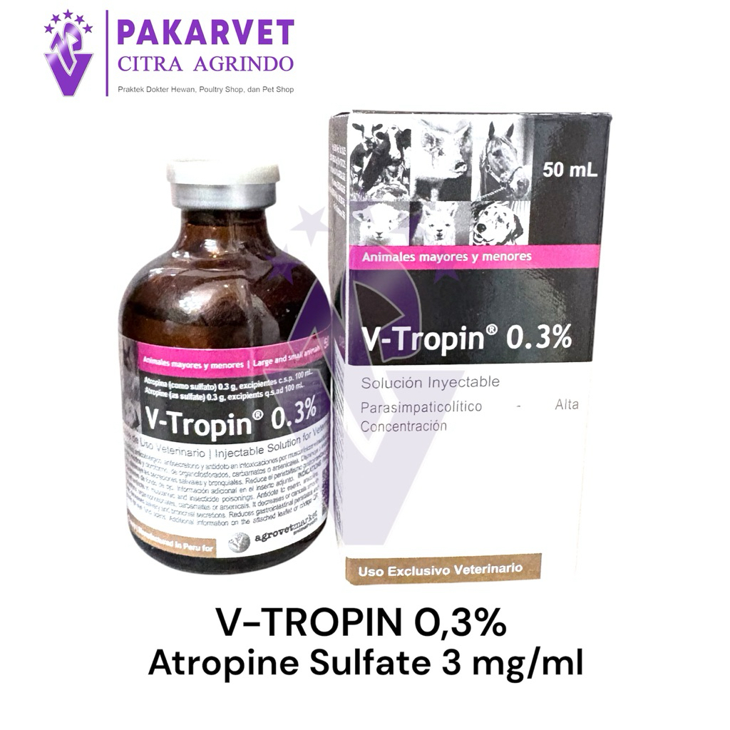 V-Tropin 0.3% 50 ml Antidota Untuk Hewan