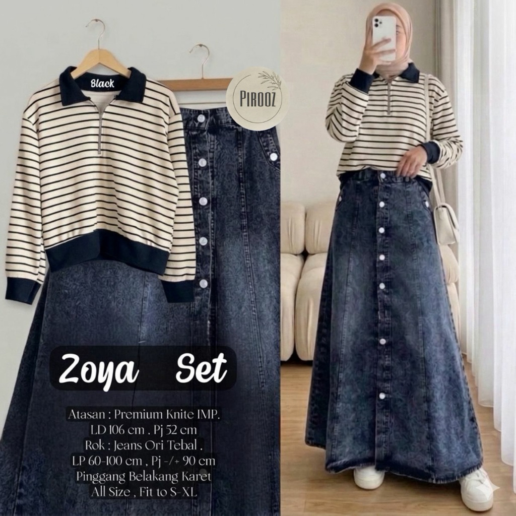 Zoya Set Rok Setelan Wanita by Piroz