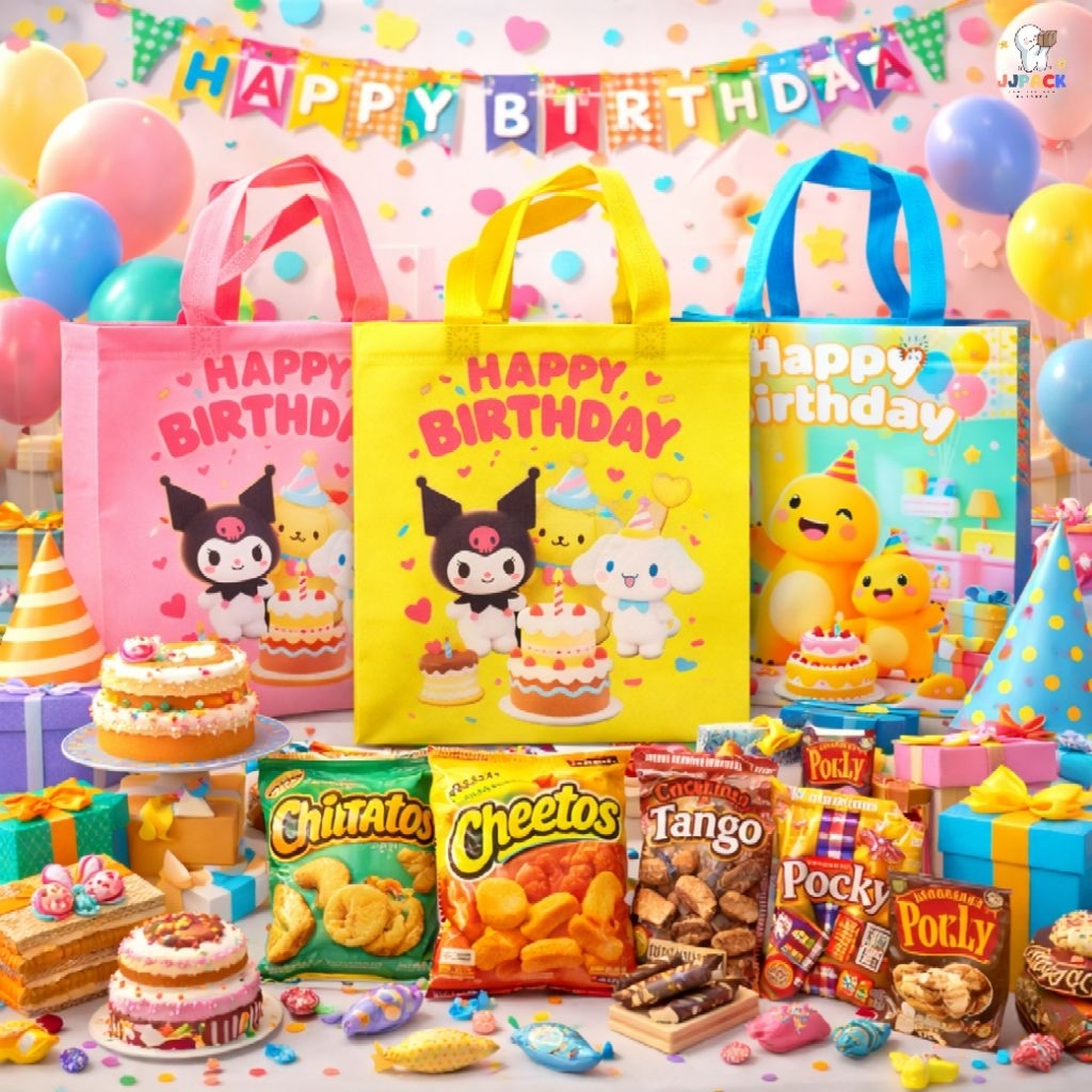 [JJP] tas laminasi ulang tahun / tas mika bento / tas ulang tahun karakter / tas hampers ulang tahun