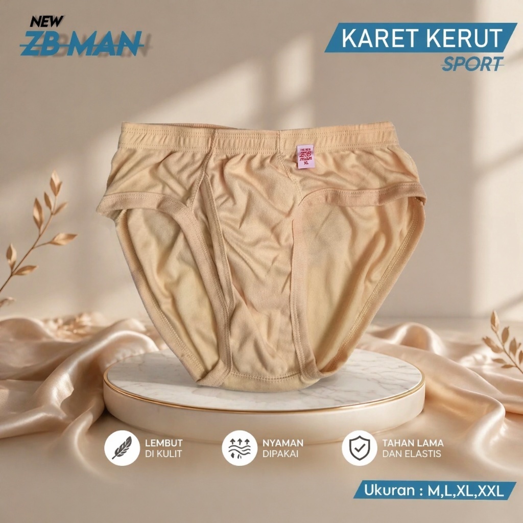 [ 3pc & 6pc ] Grosir  CD ZB Man KERUT | Celana Dalam Pria Karet Kerut Berkualitas | CD ZB Man KERUT 