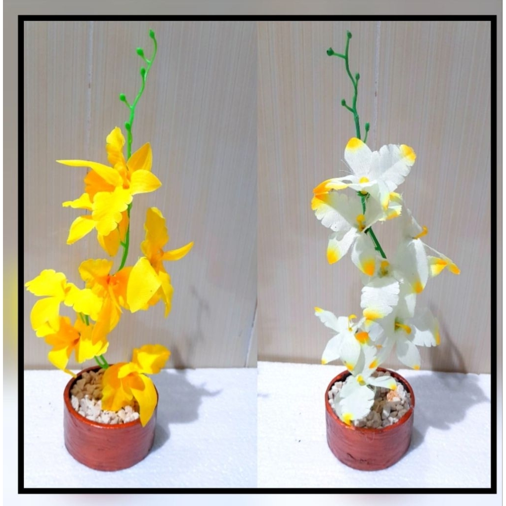 bunga sakura pot kayu bulat