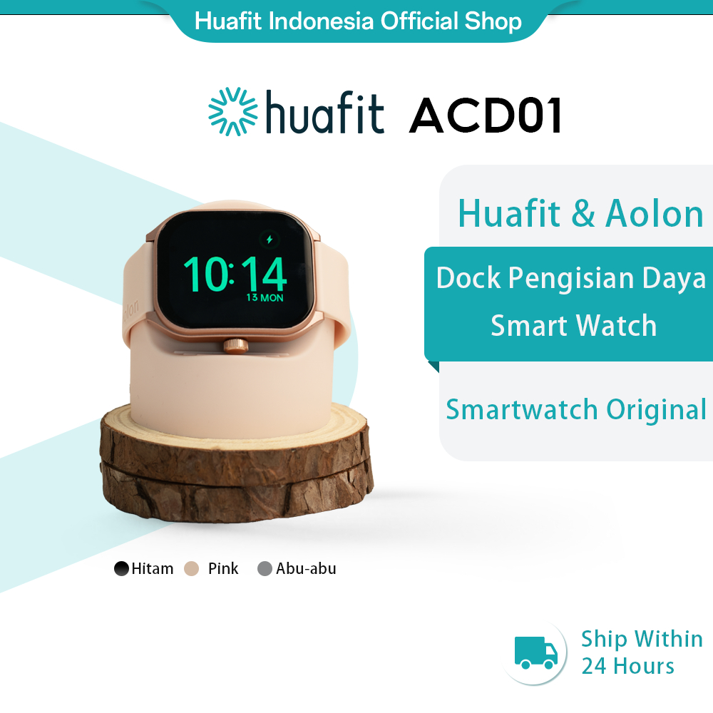 Huafit x Aolon Smart Watch dengan Dock Pengisian Daya Silikon Smartwatch Original
