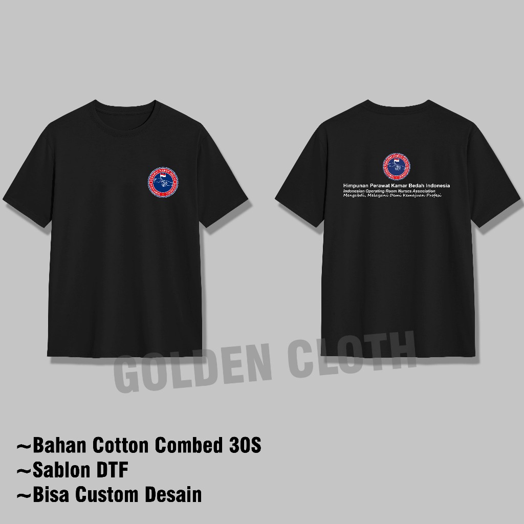 Kaos Perawat Kamar Bedah Logo HIPKABI Lengan Pendek Unisex Katun Premium