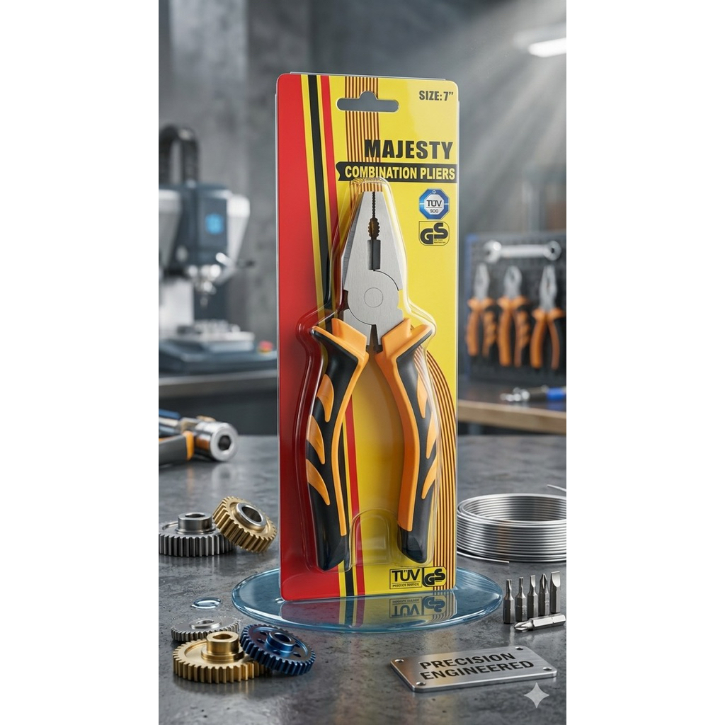 [Premium] Tang Kombinasi Majesty 7" TÜV GS Certified - Tang Potong & Penjepit Baja Super Kuat