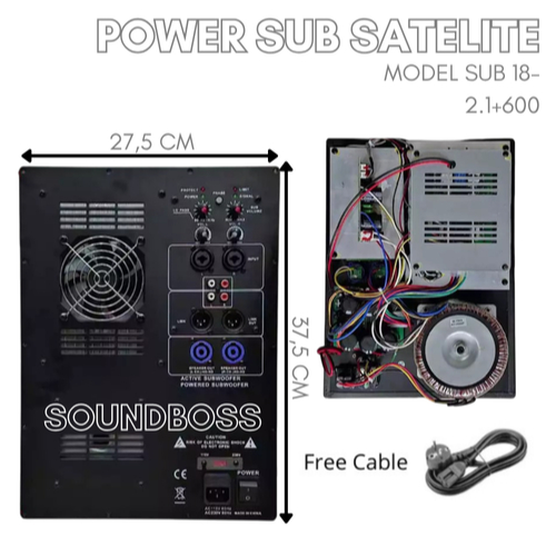 Power Kit Subwoofer/Mesin Subwoofer Active 18'' Output Speaker Satelit 4-8 ohm