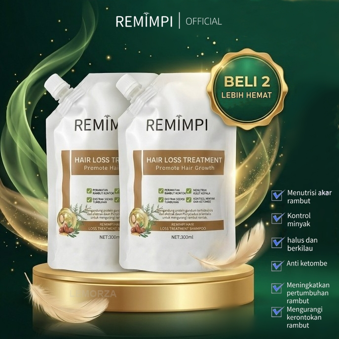 REMIMPI Shampo Penumbuh Rambut Original - Shampoo Anti Hair Loss Anti Rambut Rontok Ketombe Official