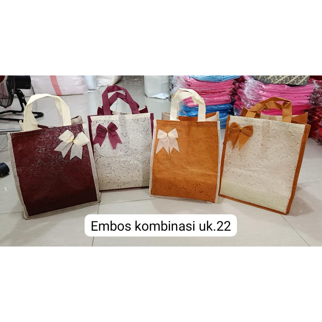 TAS HAJATAN EMBOS KOMBINASI 22x22( 5 LUSIN)