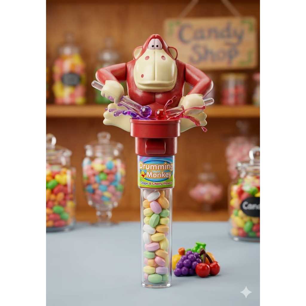 JUQI Mainan Monyet Tabuh Drum Drumming Monkey Kids Toy + Permen Candy - Hadiah Kado Anak Lucu Intera