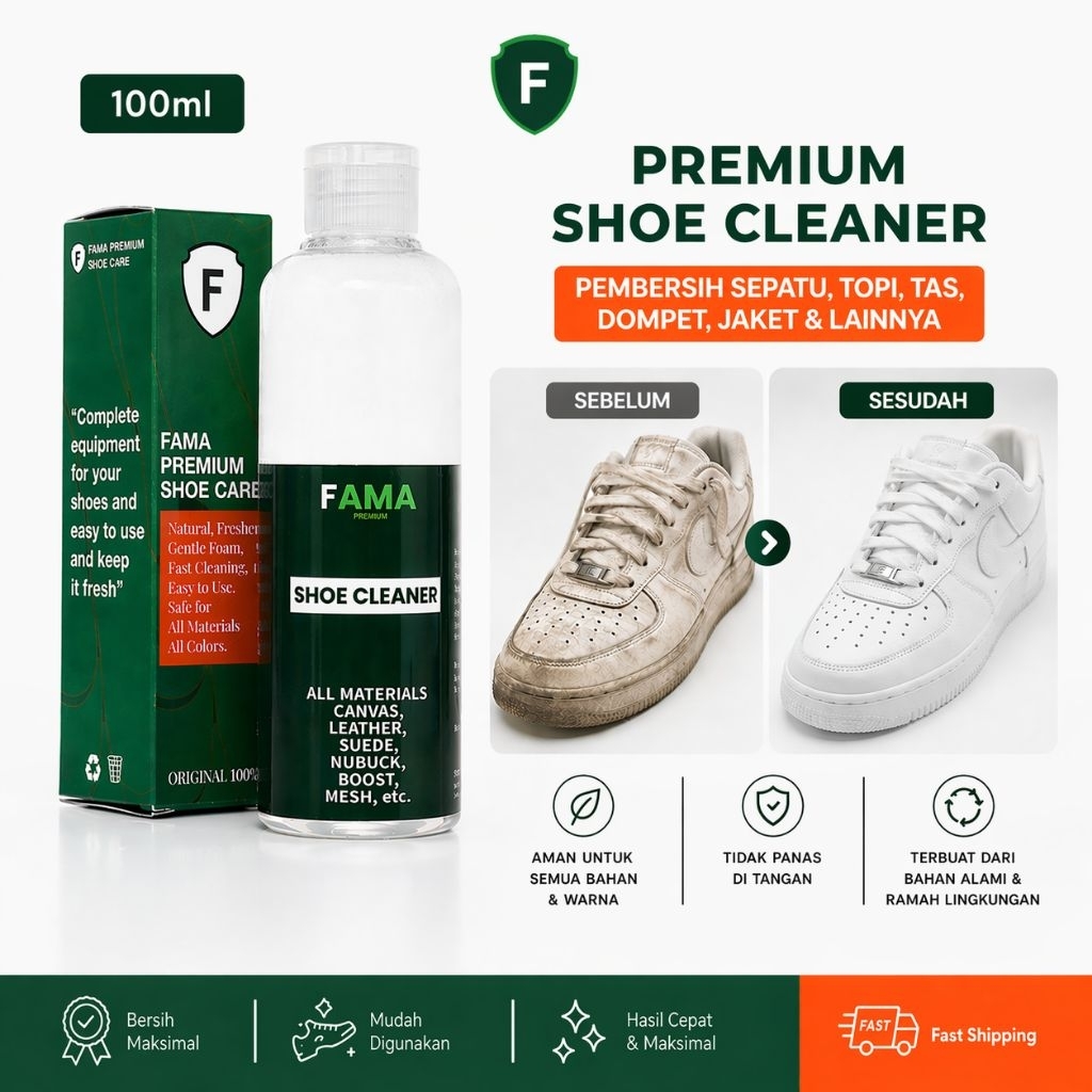 FAMA-Shoe Cleaner 100ml-pembersih sepatu-sabun sepatu-Fama Shoes Cleaner-Fama Shoe Cleaner