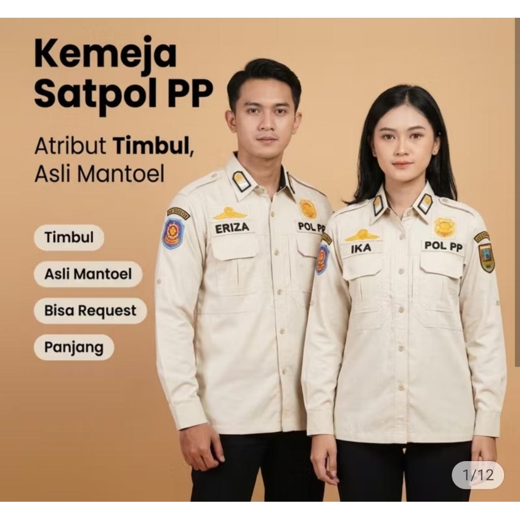 KEMEJA POL PP CREAM+BORDIR BAHAN LUSTER PDK