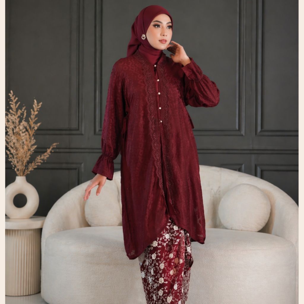tunik Kanaya polos atasan batik viskos polos batik Trusmi murah batik cirebon