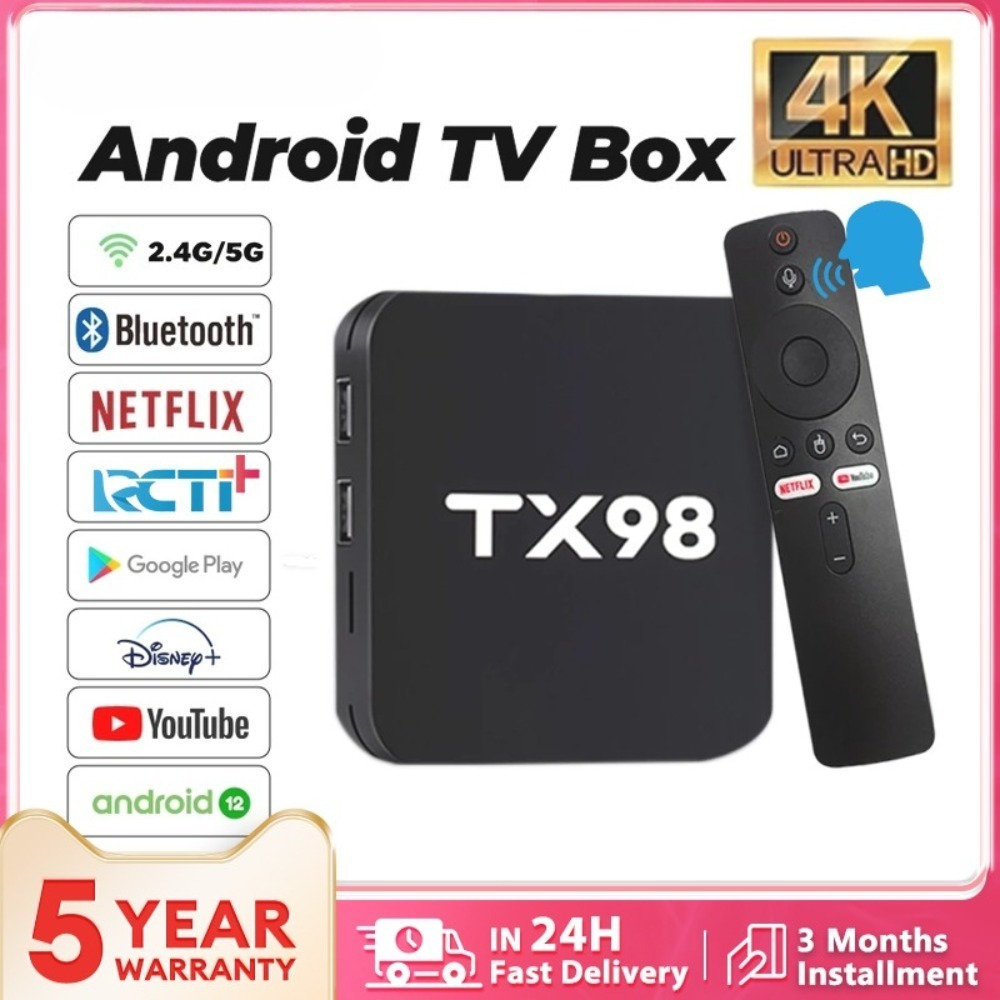 TV Box Android 13 Bluetooth TX98 Android  Voice Control Full Channel Wifi/5G STB Android TV 16GB+256