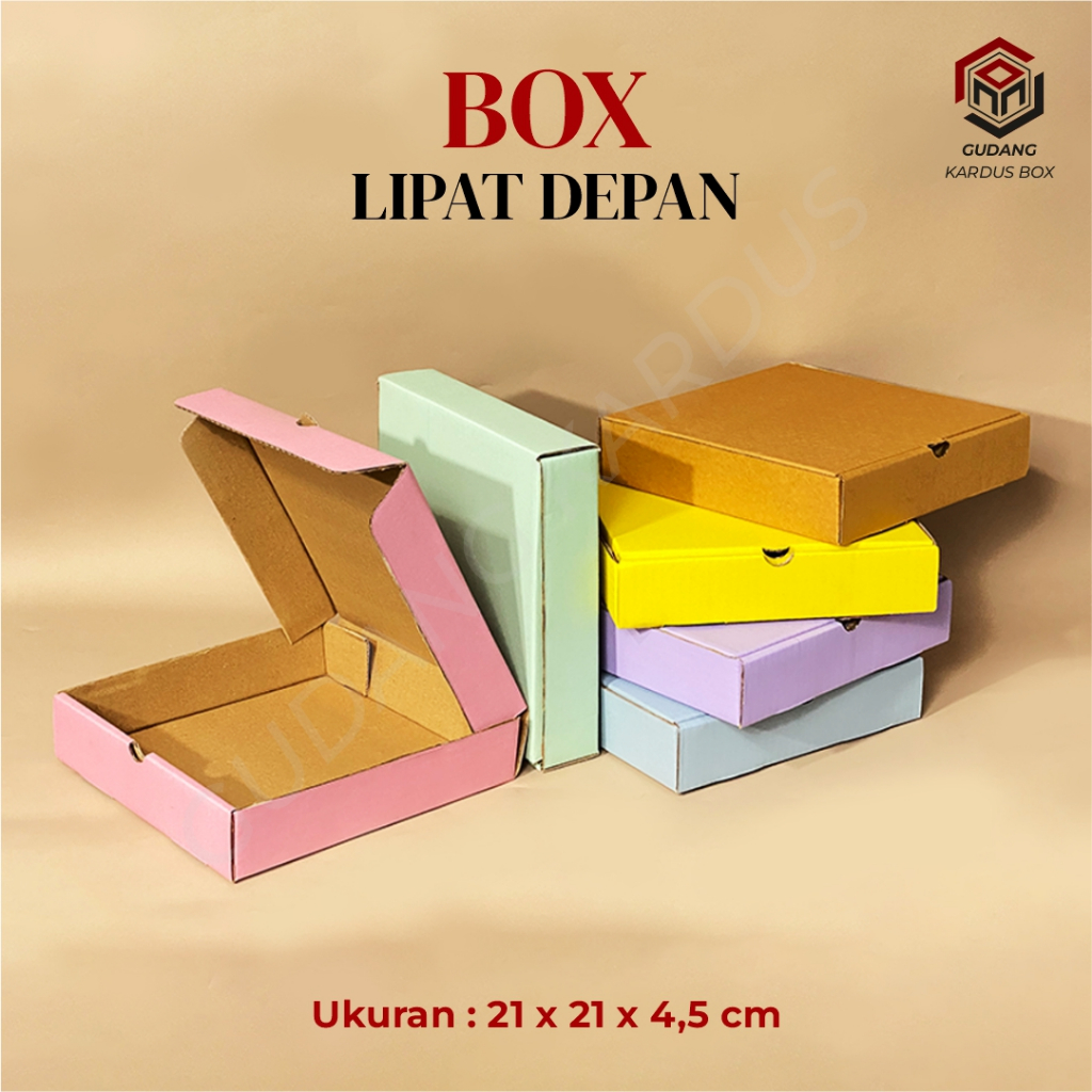 BOX DC LD WARNA (21 X 21 X 4,5 CM) - KARDUS PACKING KADO GIFT BOX AESTHETIC / CUSTOM HAMPERS MURAH