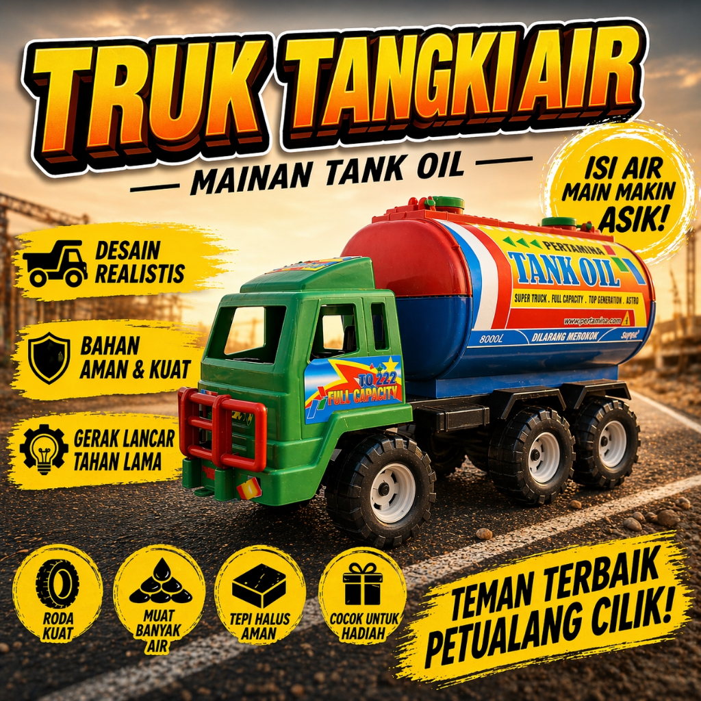 Mobil super Truk Mainan MURAH Tangki Pertamina Tank Oil/Mainan Anak Mobil Tangki Bensin TO 222