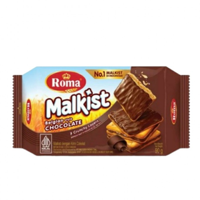 Roma Malkist Belgian Chocolate 90gr PACK / Biskuit Cokelat Coklat