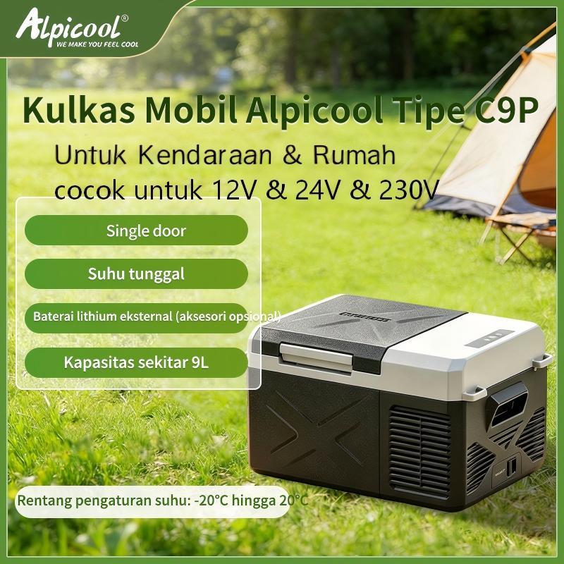 Kulkas Mobil Alpicool Tipe C9P Kulkas untuk kendaraan(12V/24V) & rumah(220-240V AC) Single door Suhu