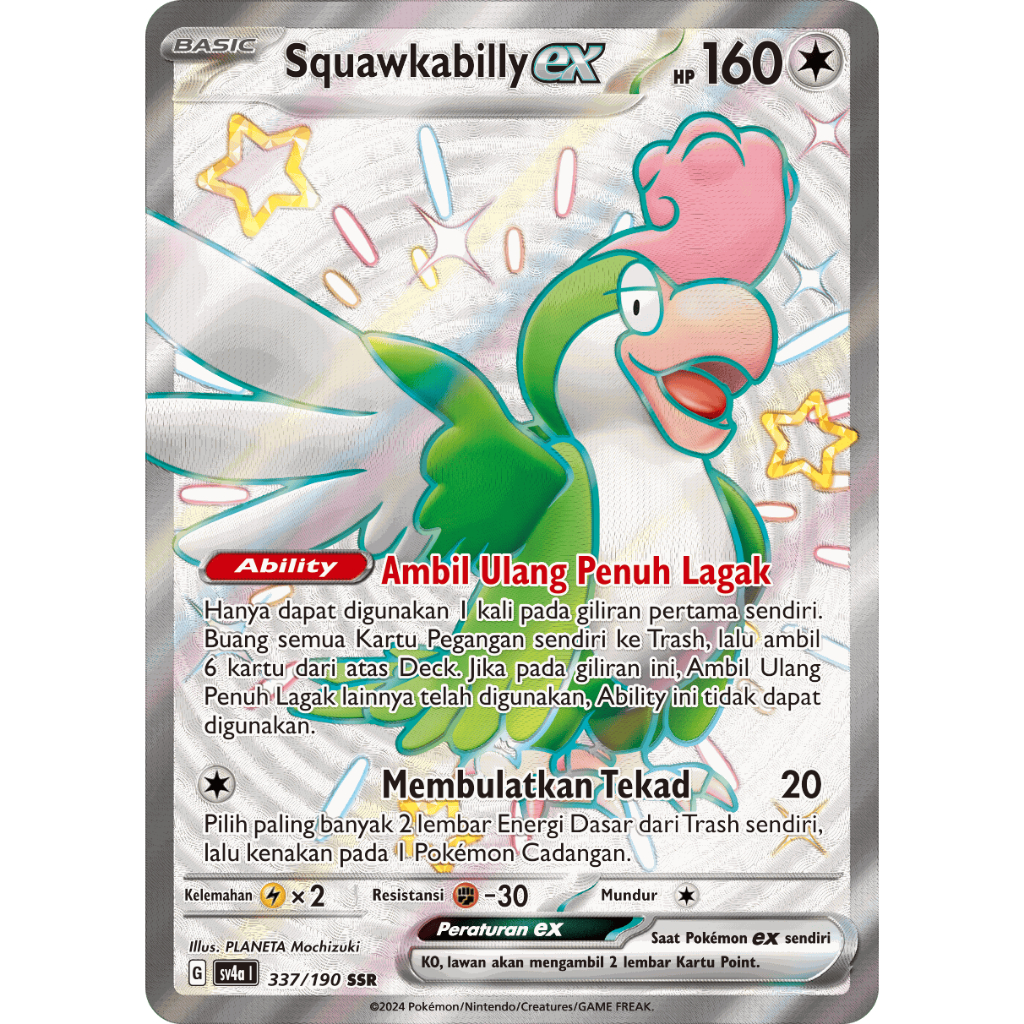 Squawkabilly SSR 337/190 Harta Berkilau SV4a - KARTU POKEMON TCG INDONESIA