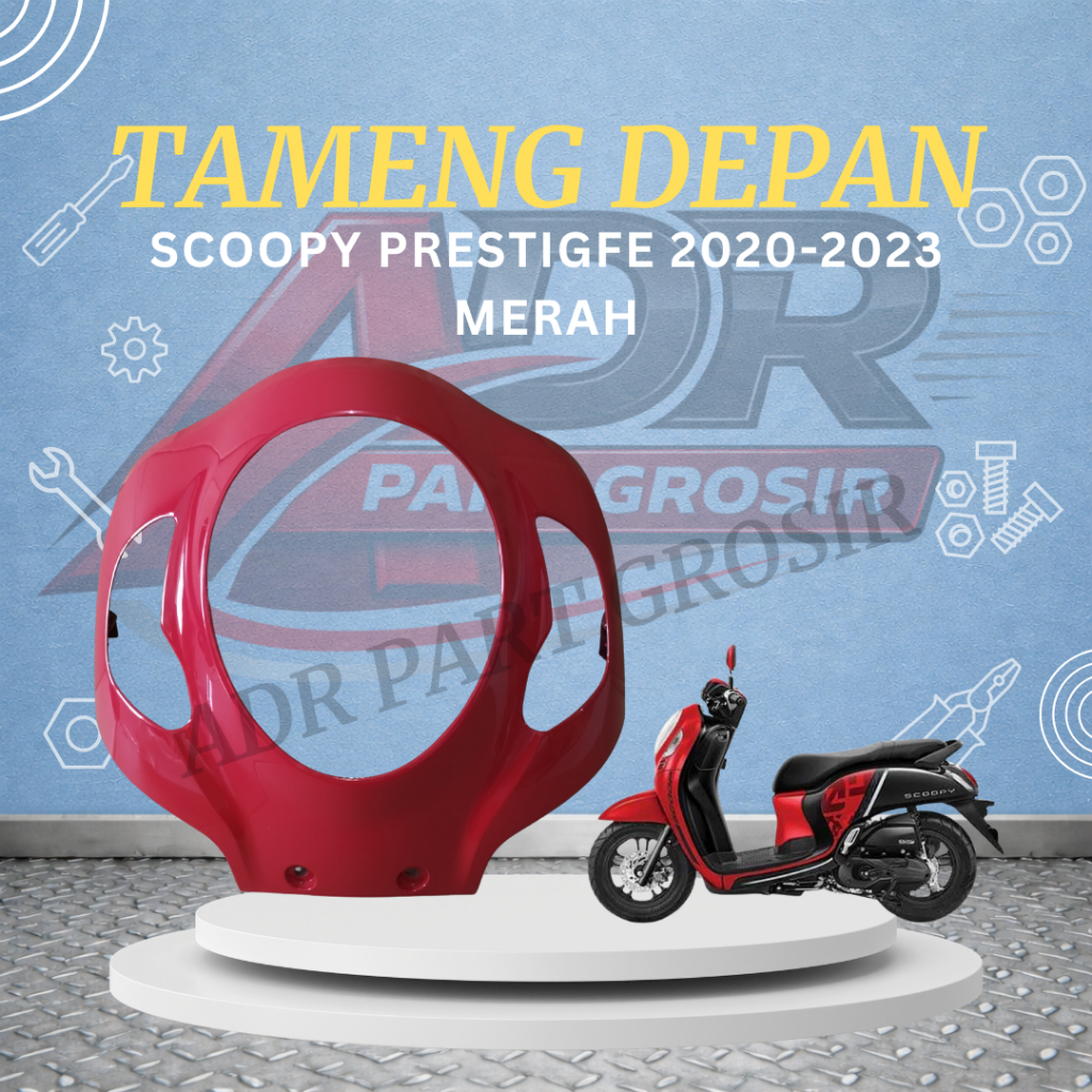 Panel Tameng Dada Depan Scoopy Prestige 2020-2023 Tameng Depan Scoopy Prestige K2F MERAH Tenshi