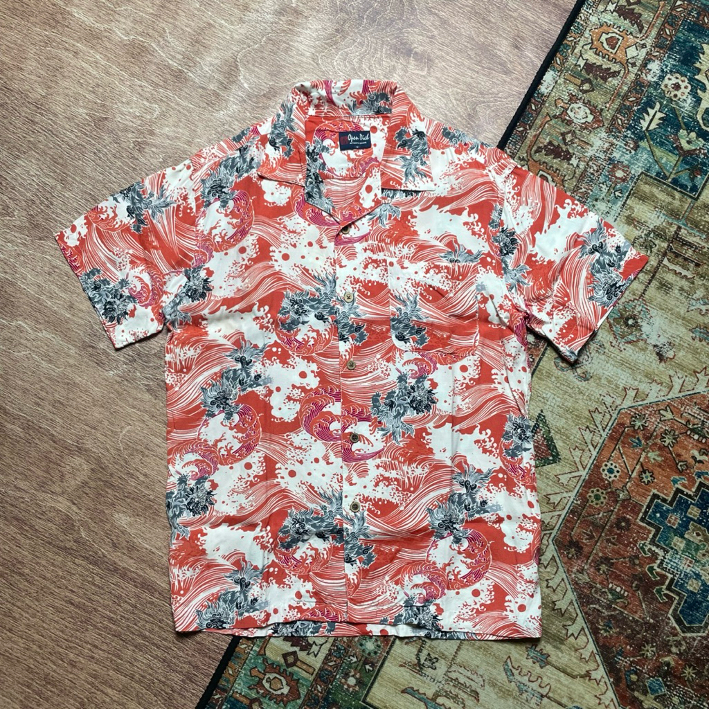 Bowling Shirt Sukajan Open Dich kemeja dragon hawaian dogtown