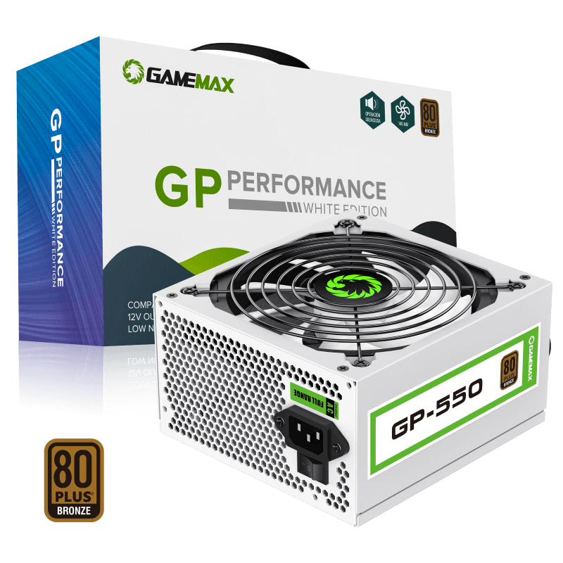 Gamemax GP-550 White Gaming Power Supply 80+ Bronze