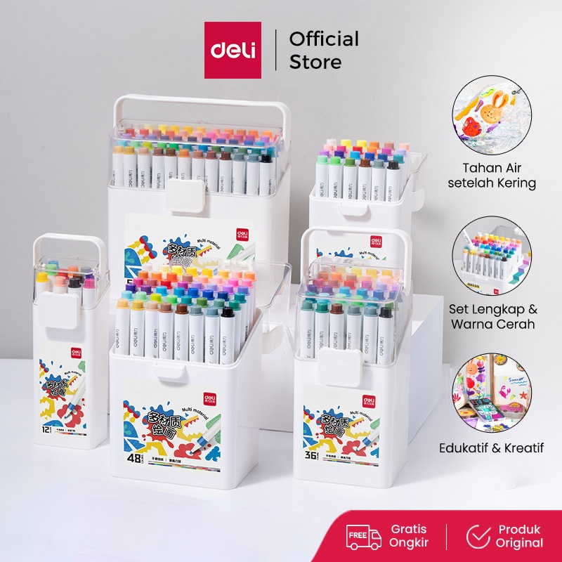 Deli Spidol Akrilik / Acrylic Marker Water Based Warna Cerah HM118