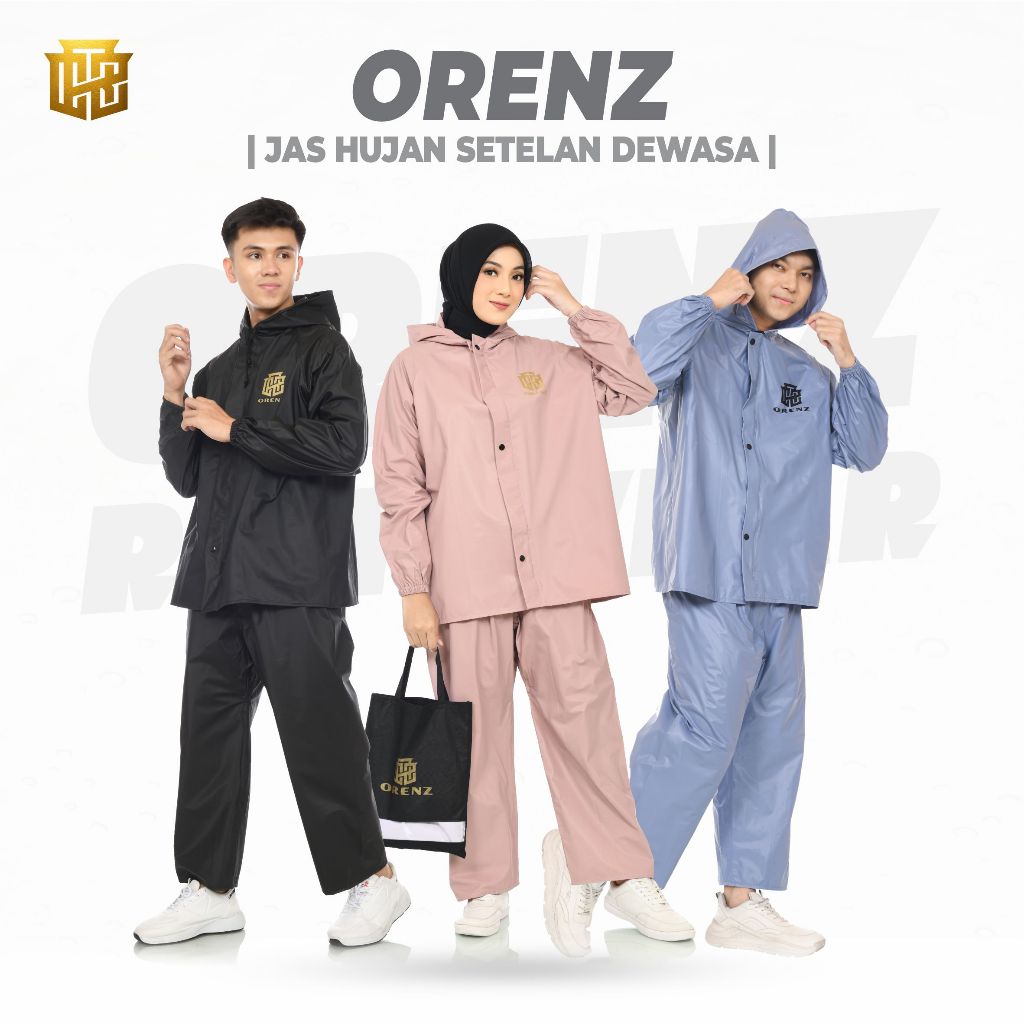 ORENZ JAS HUJAN RAINCOAT PREMIUM ANTI REMBES SETELAN JAKET CELANA PRIA WANITA BAHAN TEBAL