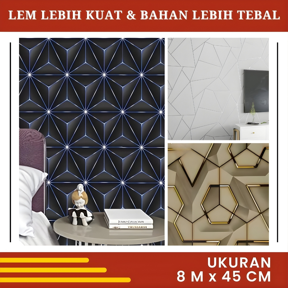 Wallpaper Dinding Ruang Tamu Motif Terbaru Walpaper Dinding Kamar Tidur Motif Keramik Geometri 3D