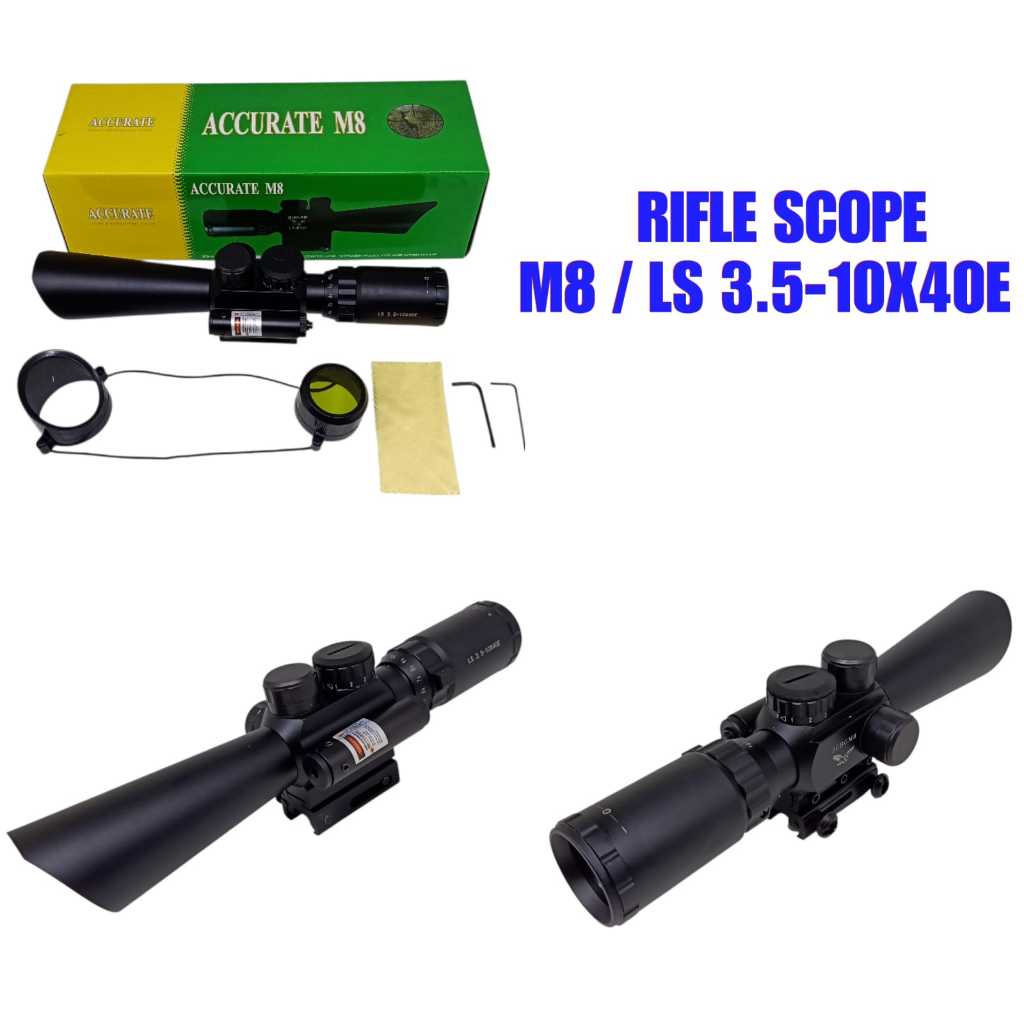 BISA COD Teleskop Rifle Scope Outdoor M8 3.5 10X40E Terlaris