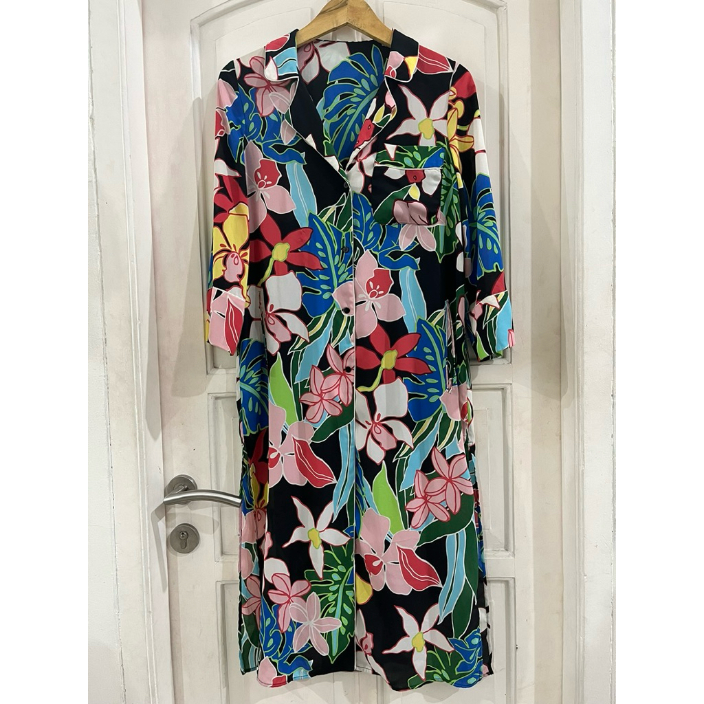 zara tropical print overshirt