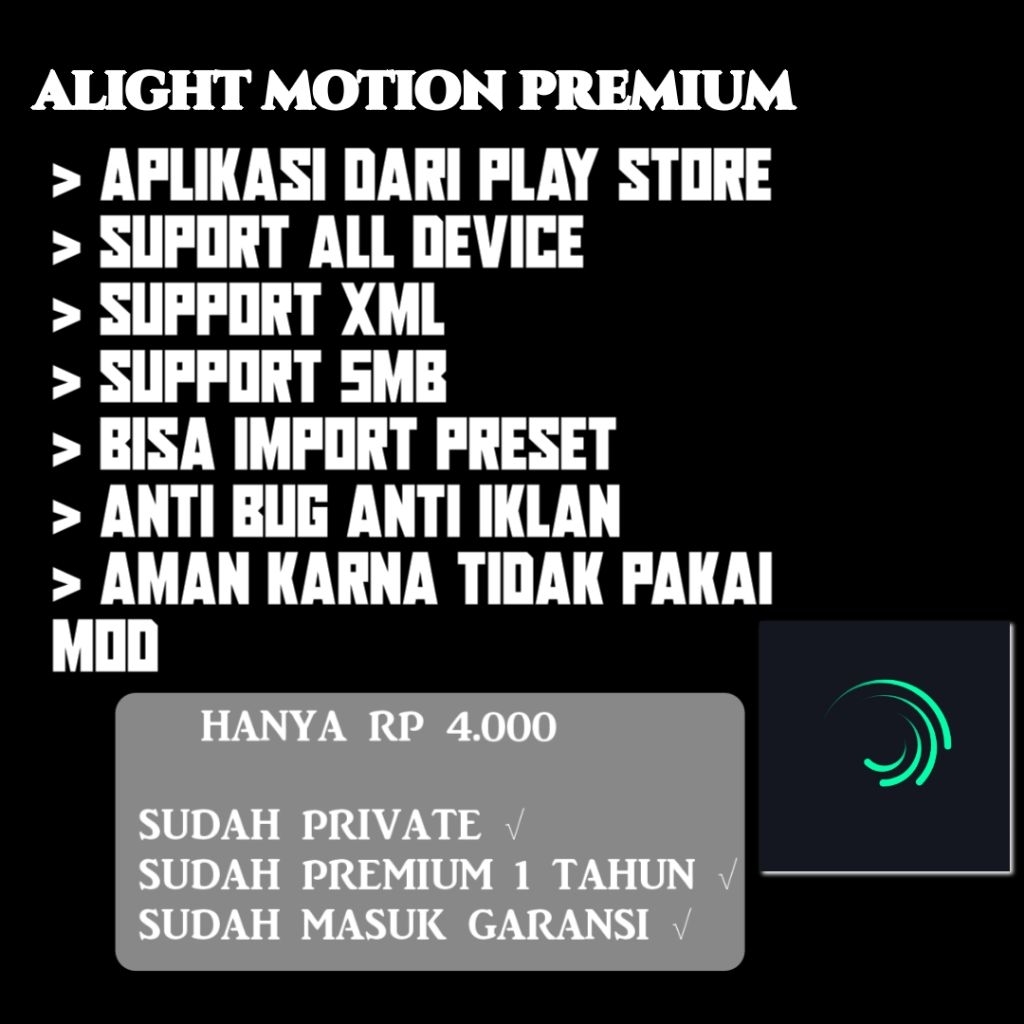 ALIGHT MOTION PREMIUM PRIVATE 1 TAHUN