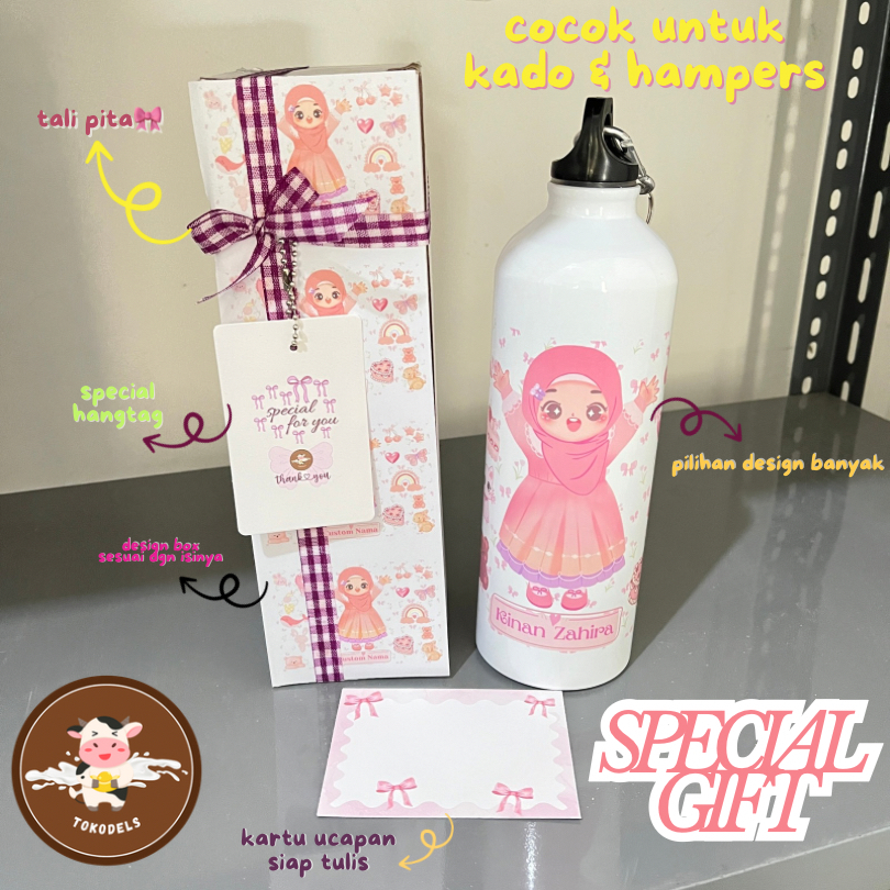 TUMBLER KIDS CUSTOM NAMA KARAKTER 750ml
