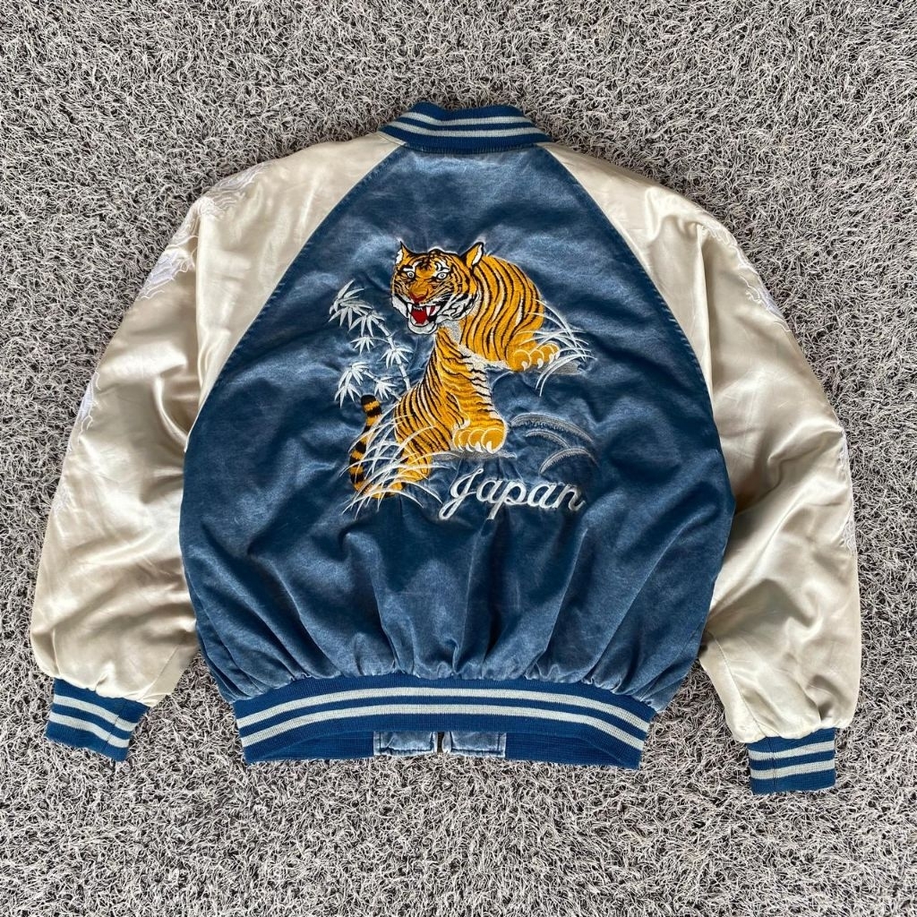 sukajan tiger roar jacket navy gold jacket sukajan original japan