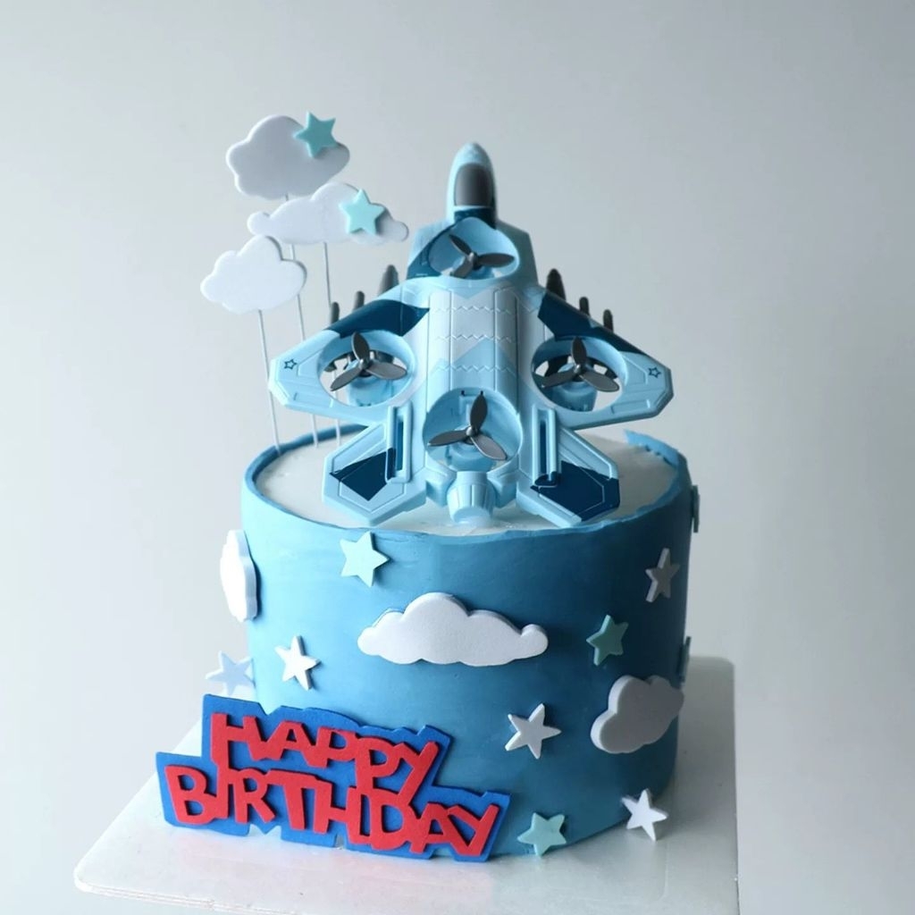 {DS} Dekorasi Kue Jet Tempur / Pajangan Mobil Pesawat Jet Tempur / Mainan Anak Pesawat JET Tempur Ro