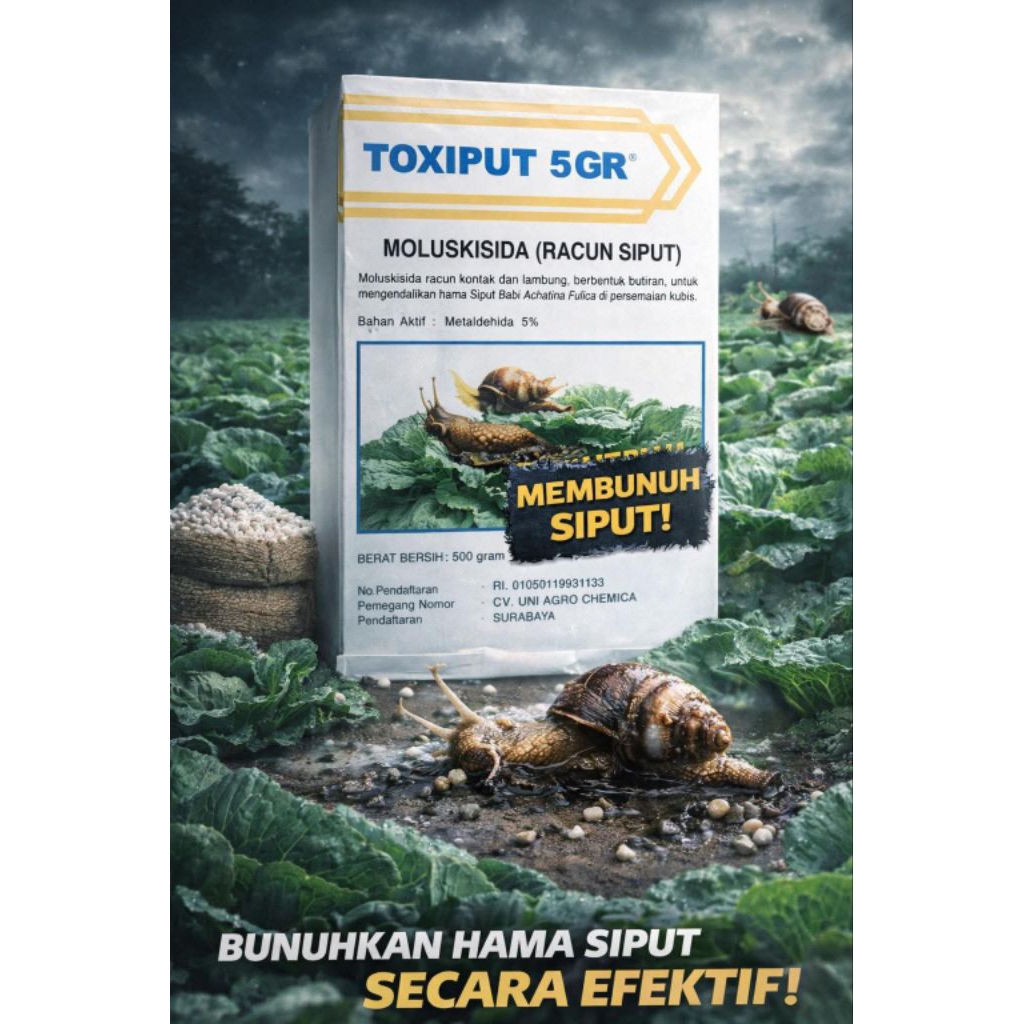 INSEKTISIDA MOLUSKISIDA RACUN SIPUT, TOXIPUT 5gr