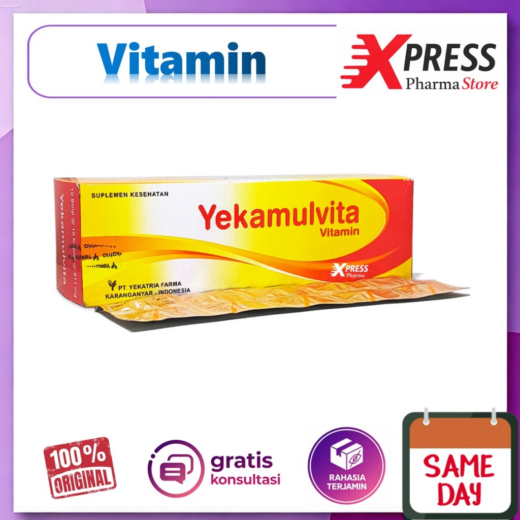 XPRESS  Yekamulvita STRIP Calcium Vitamin B Complex Kalsium B Kompleks Complex Kalsium Tablet Yeka M
