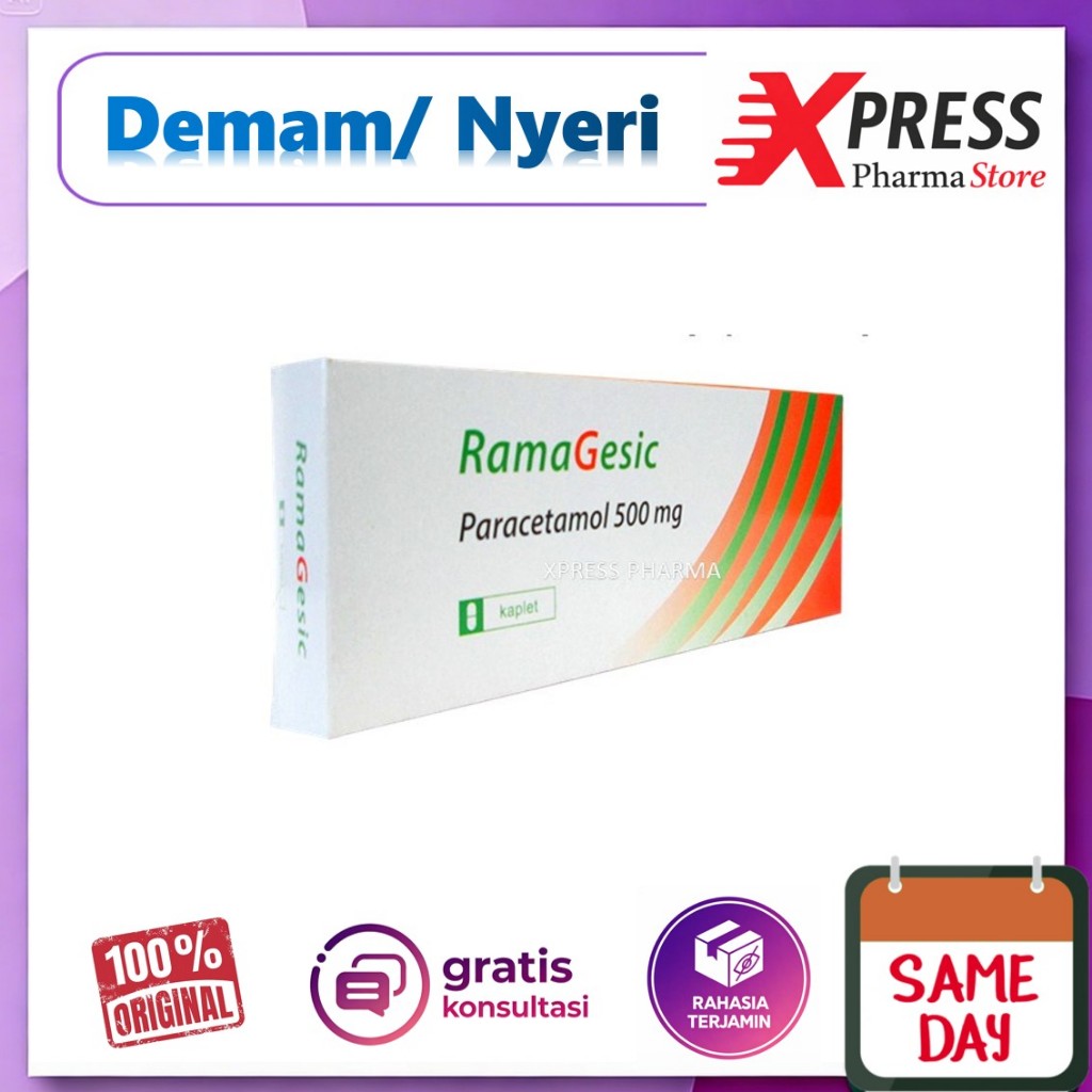 XPRESS  Ramagesic STRIP Obat Panas Demam Nyeri Paracetamol Parasetamol Tablet Ramagesik Rama Gesic G